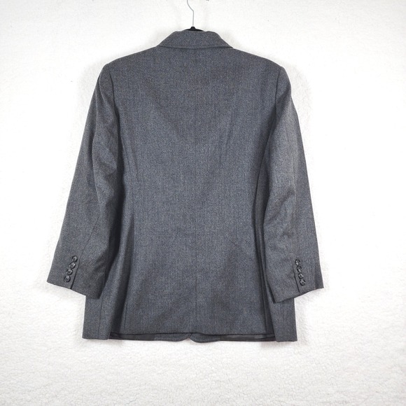 Vintage Talbots Petites Women's Italian Wool Blazer Sz 12 Gray Classic Old Money - Picture 2 of 13